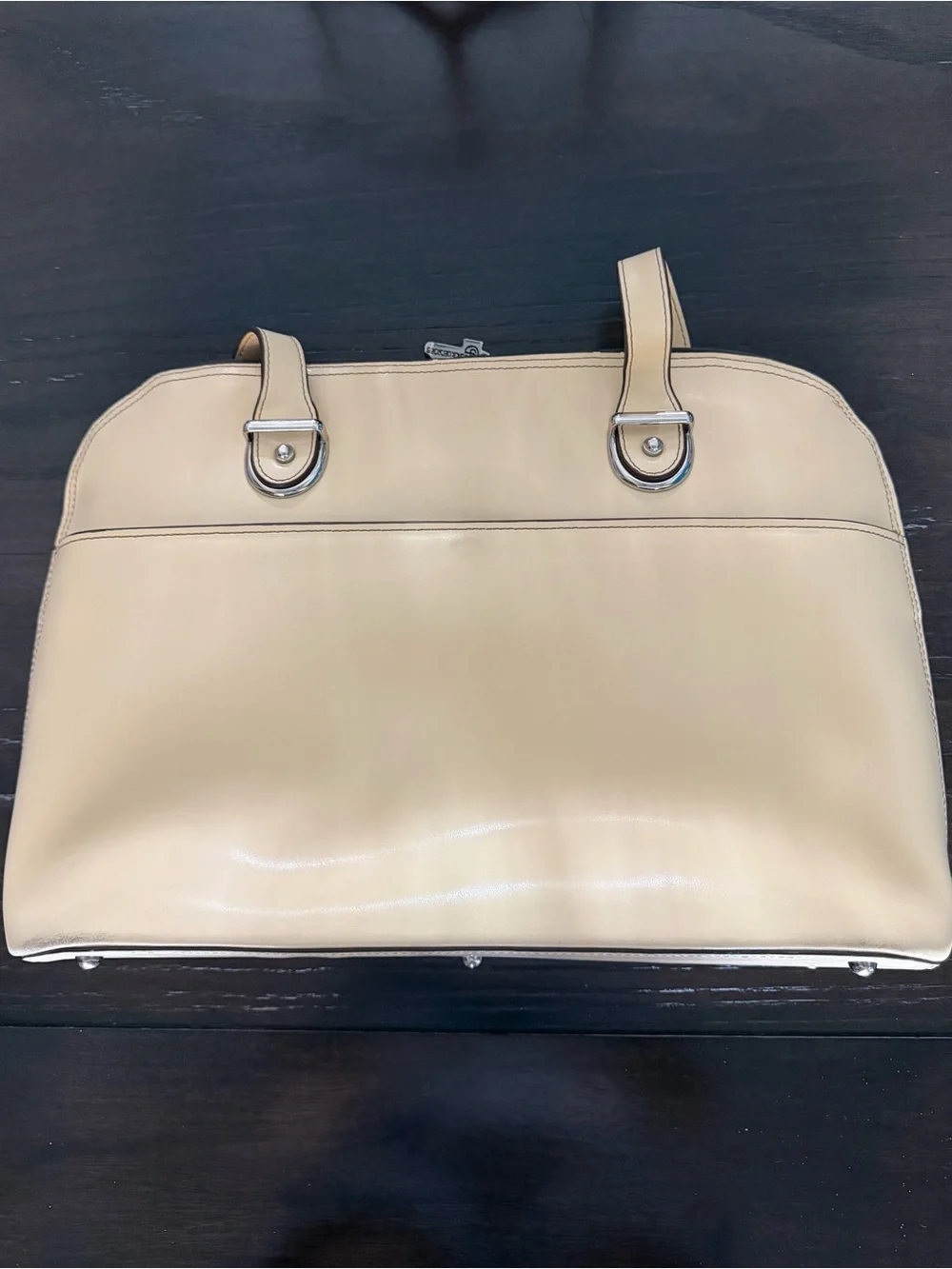Vintage Jack Georges Milano Leather Laptop Tote Bag Buttercream Yellow